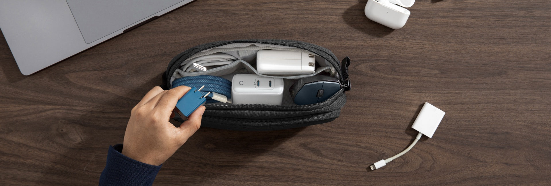 Tech Organizer Pouch for Cables & Chargers | tomtoc
