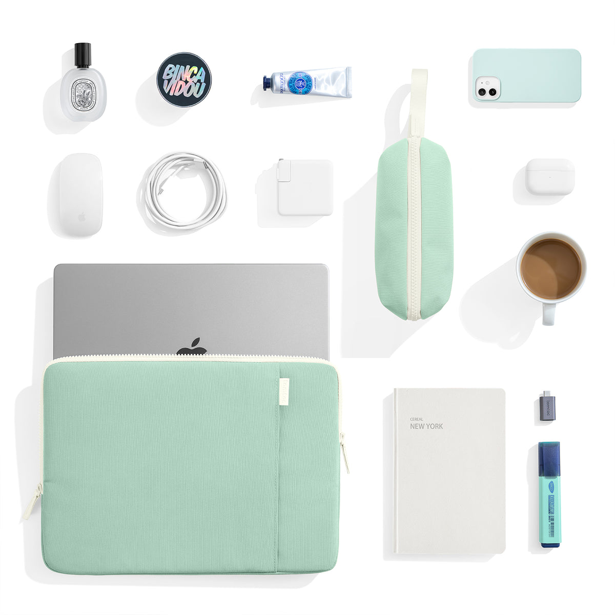 Defender-A23 Jelly Laptop Sleeve Kit for 14-inch MacBook Pro M3/M2/M1 | Green
