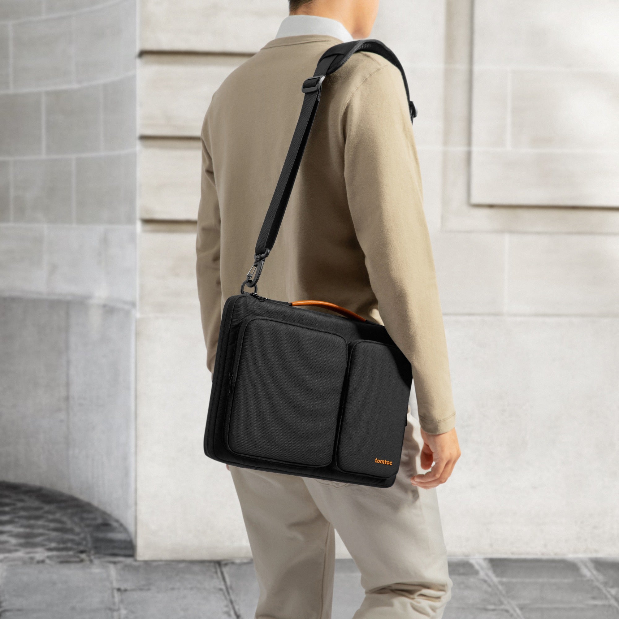 tomtoc 15-inch New MacBook Shoulder Bag – Protective, Water