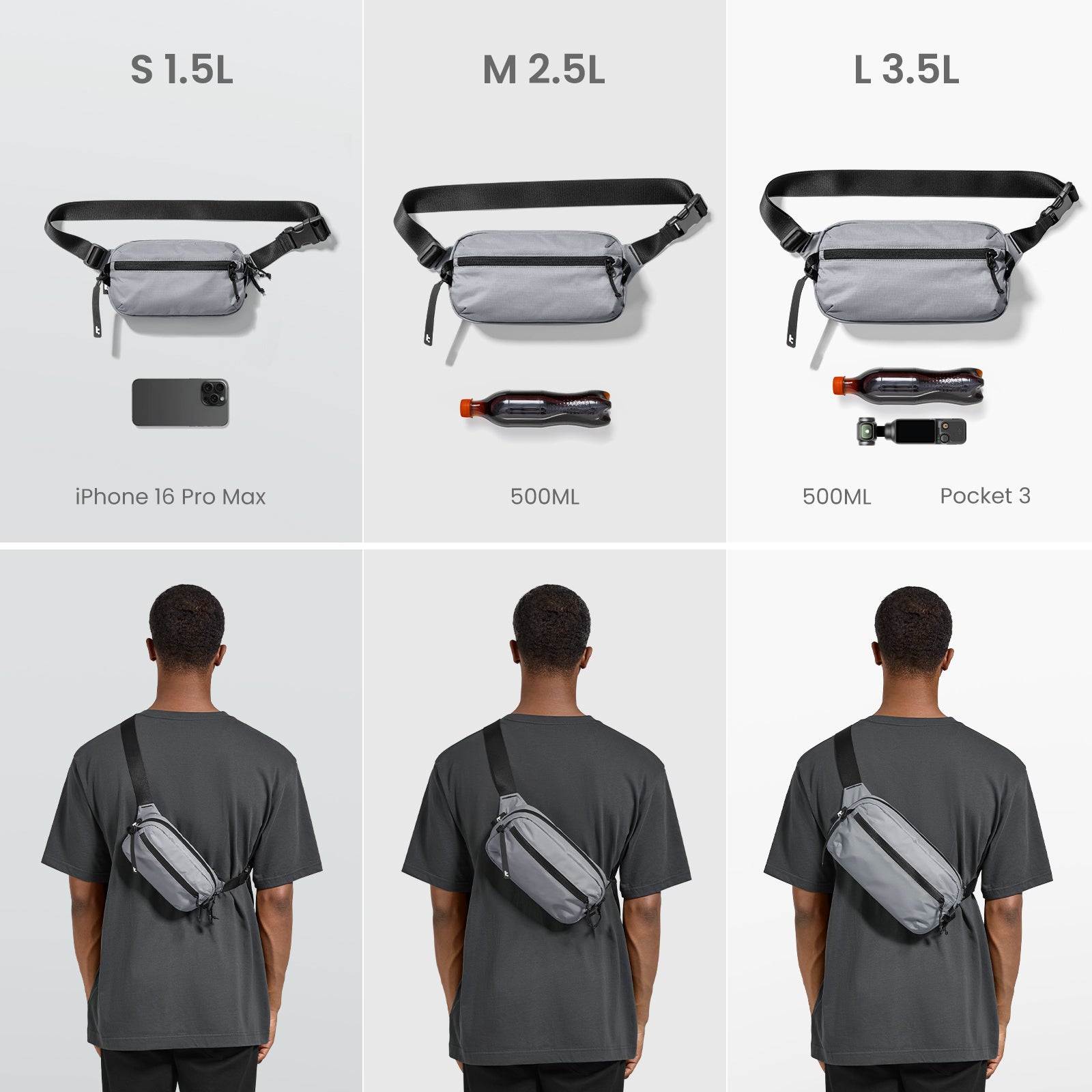 tomtoc Aviator-T33 Crossbody Sling Bag 3.5L – Spacious & RFID