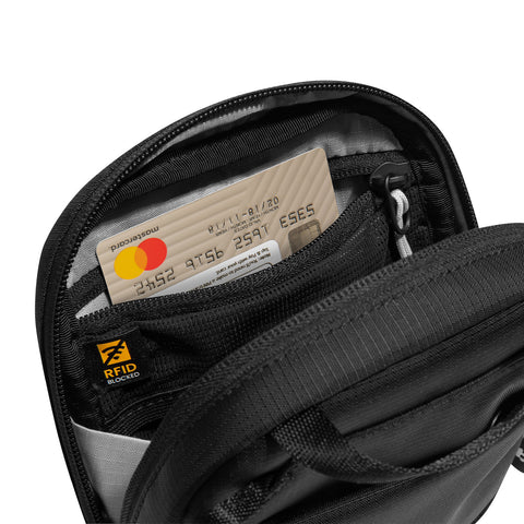 RFID Crossbody Bag with Lockable Zipper