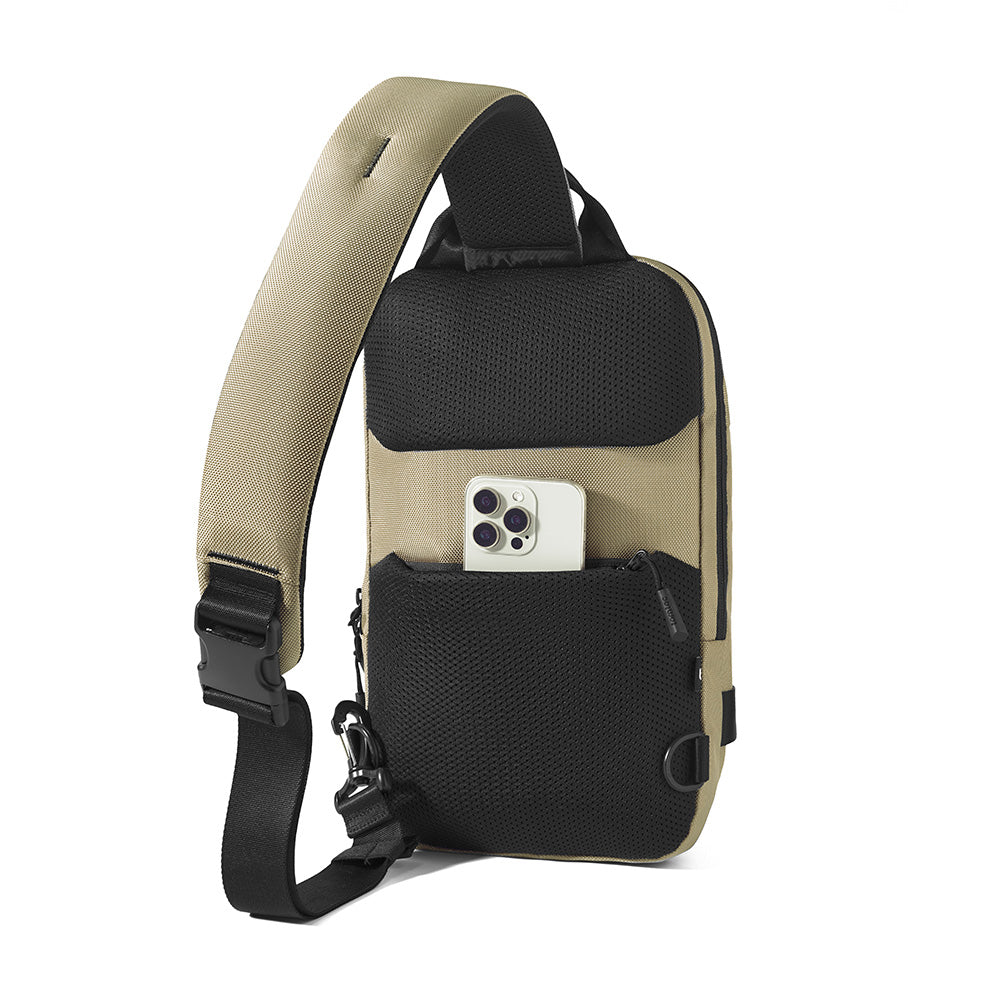 14-inch MacBook Pro M5 7L Sling Backpack – tomtoc Crossbody - Khaki