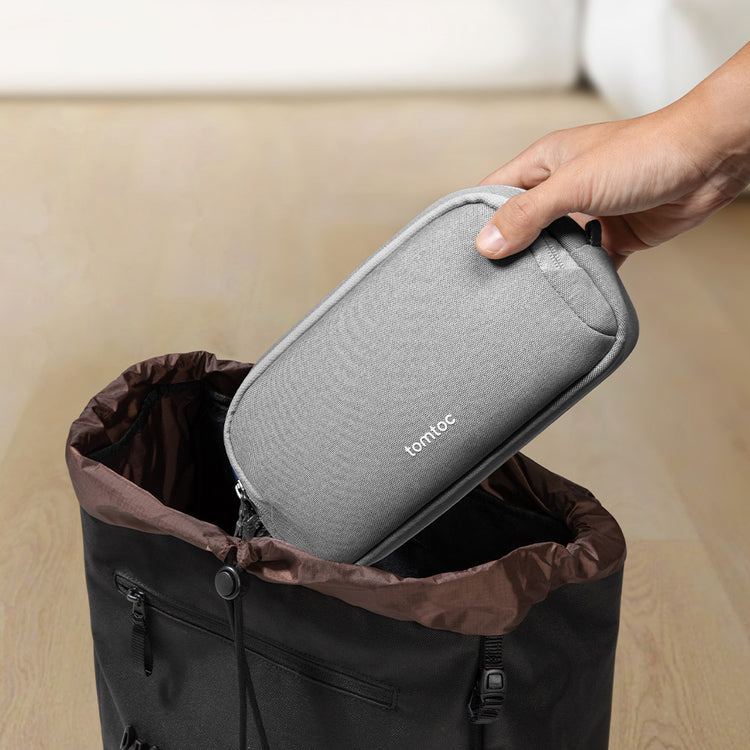 tomtoc Electronic Organizer Travel Case – Dual-Compartment Tech Pouch