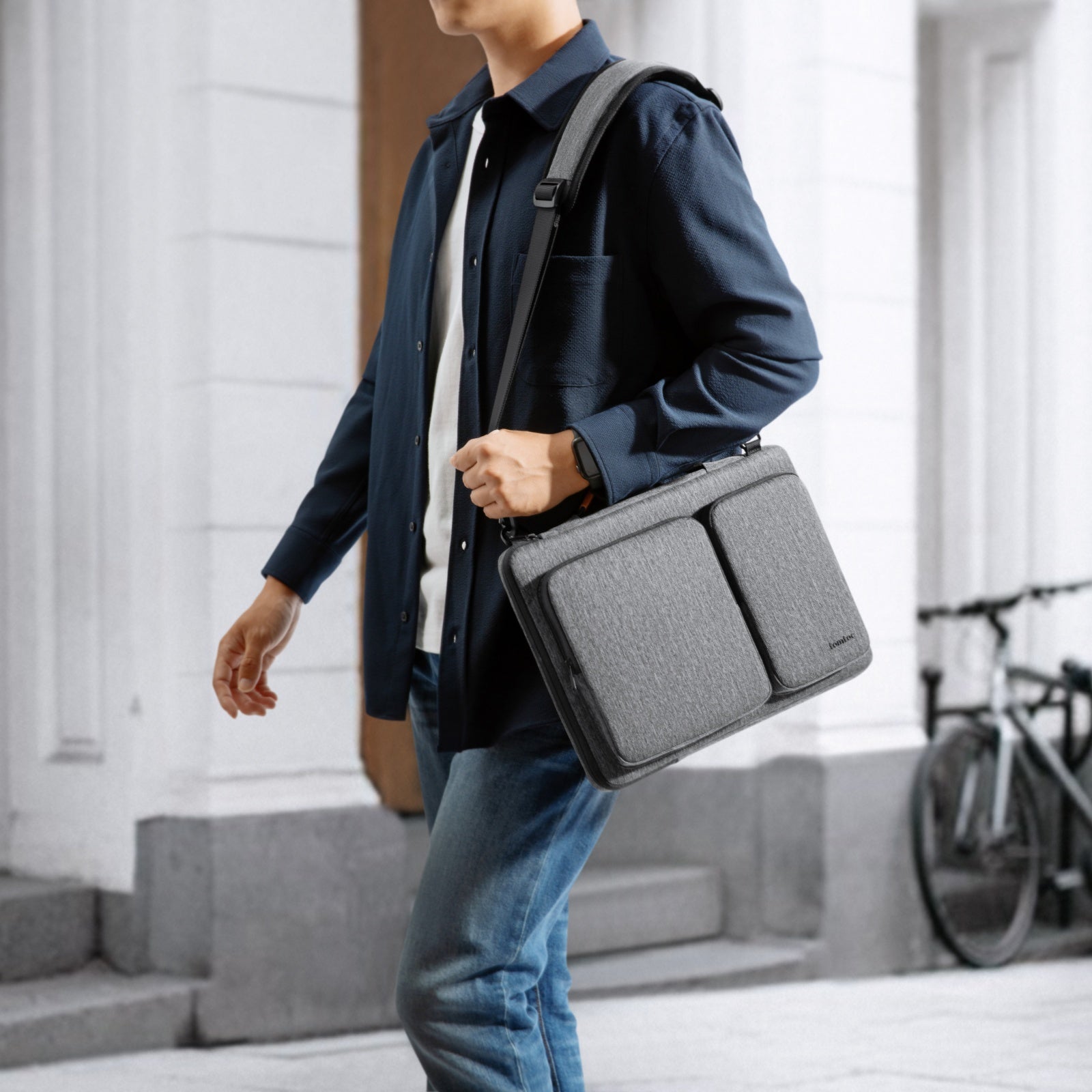tomtoc 15-inch New MacBook Shoulder Bag – Protective, Water