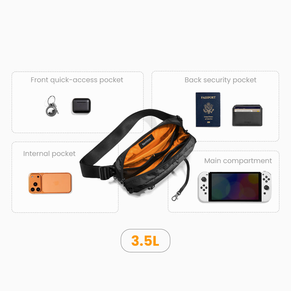 tomtoc Aviator-T33 Crossbody Sling Bag 3.5L – Spacious & RFID
