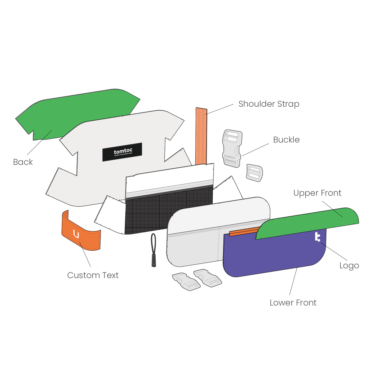 tomtoc x U | Custom Sling Bag