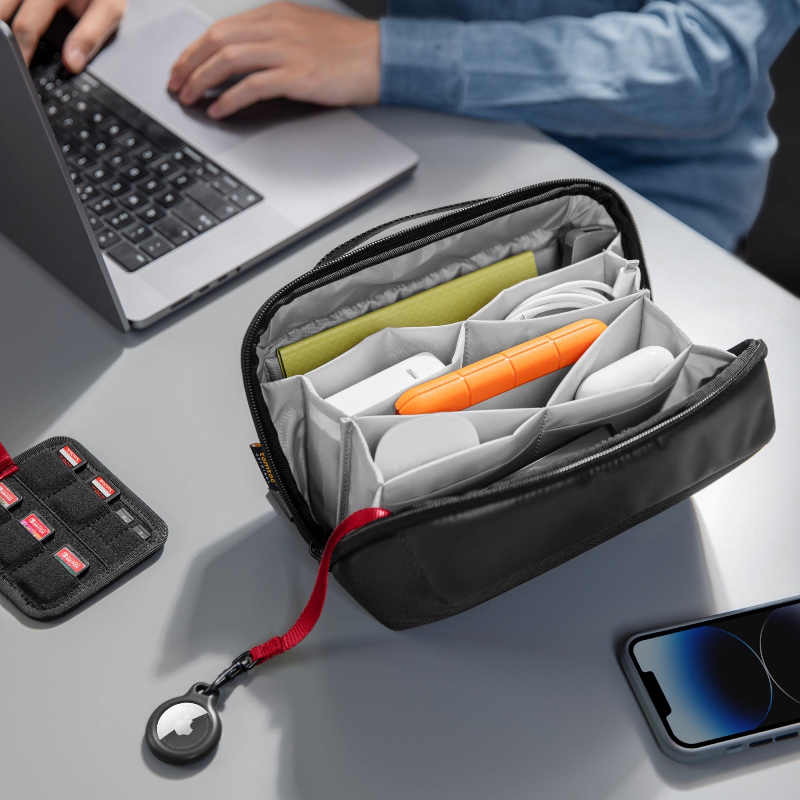 tomtoc Electronic Organizer – Water-resistant Accessory Pouch with