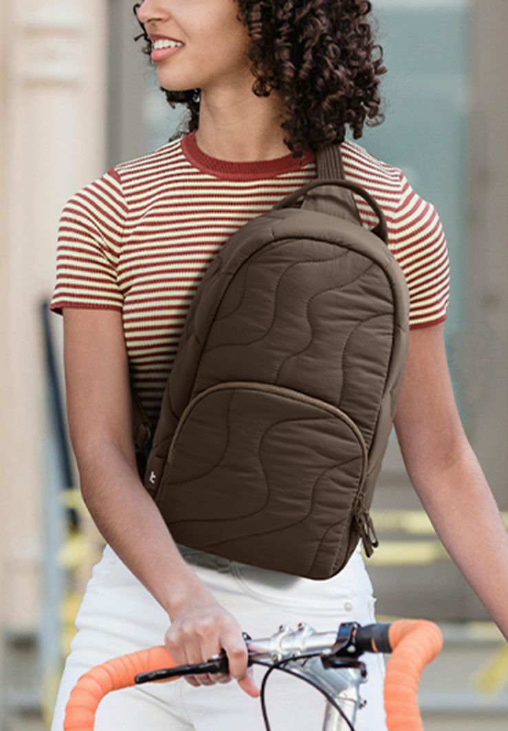 Terra sling backpack in brown